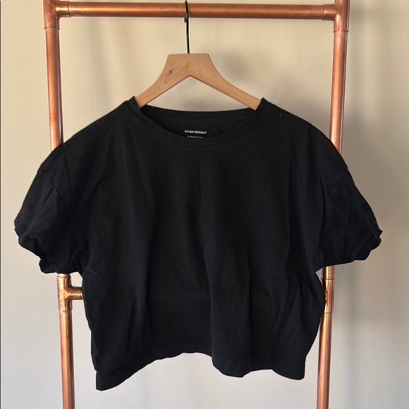 Banana Republic Tops - Banana Republic Black Boxy Crop T-Shirt